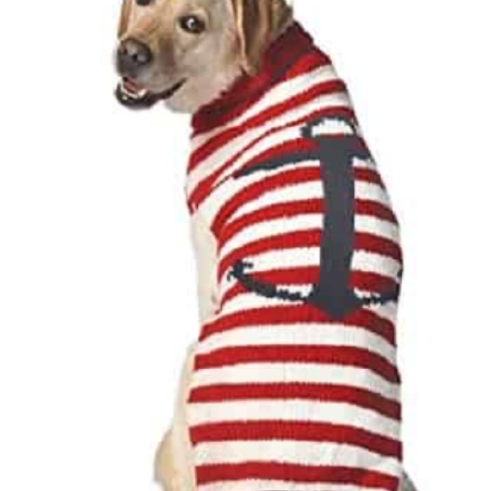 NWT CHILLY DOG WOOL ANCHOR DOG SWEATER MEDIUM RED WHITE BLUE
NEW IN BAG